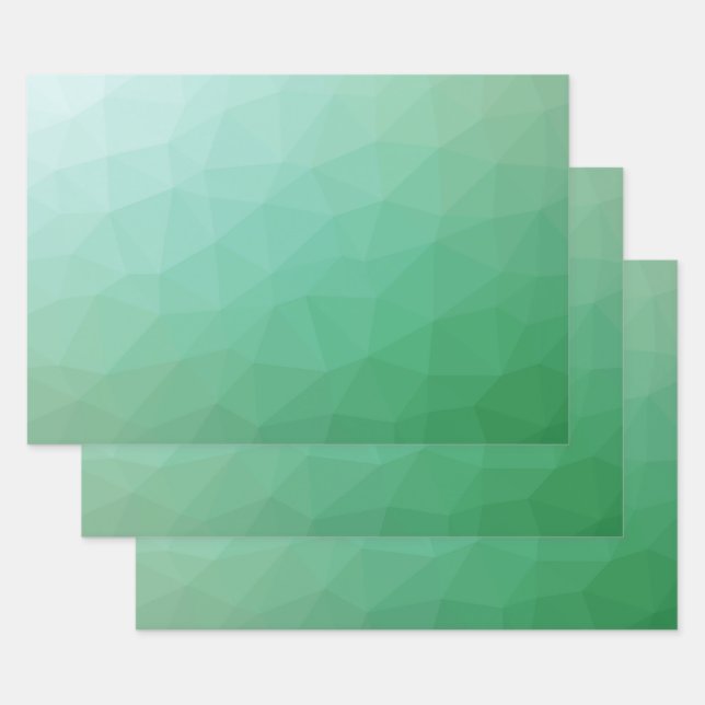 Feuille De Papier Cadeau Polygone vert (Lot)