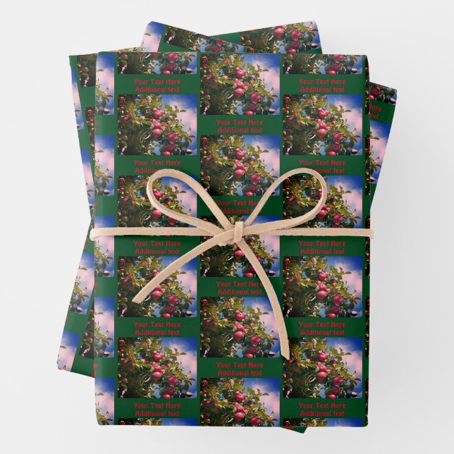Feuille De Papier Cadeau Pommes McIntosh Sur Arbre Nature Personnalisée (En situation)