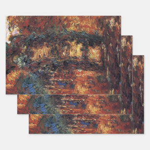 Feuille De Papier Cadeau Pont japonais par Claude Monet, Beaux-Arts Vintage