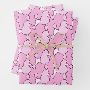 Feuille De Papier Cadeau Poodle rose