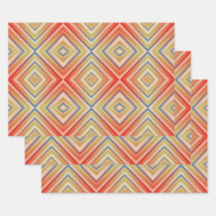 Feuille De Papier Cadeau Pop Of Reds Alternative Motif Diamant