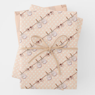 Feuille De Papier Cadeau Poser Baby Bow Douche