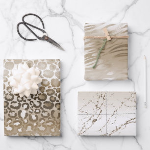 Feuille De Papier Cadeau Poster de animal Gold Glam