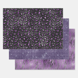 Feuille De Papier Cadeau Poster de animal violet Glam