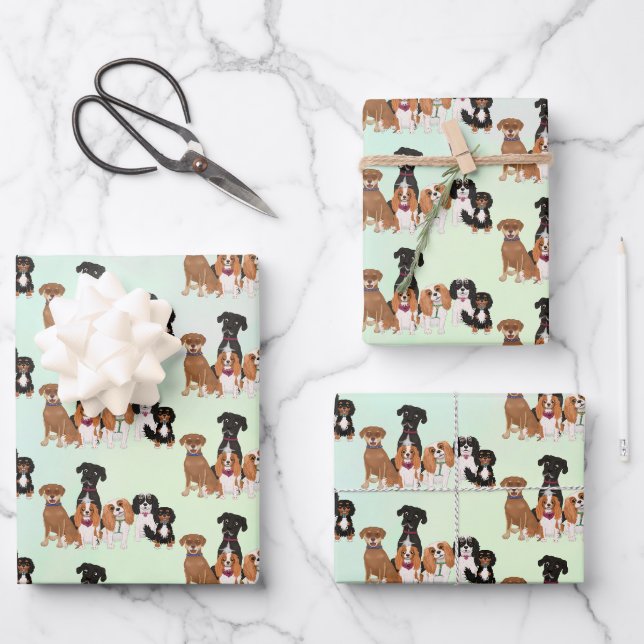 Feuille De Papier Cadeau Poster personnalisé    ChienChienCute (Recto)