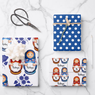 Feuille De Papier Cadeau Poupées de Matryoshka personnalisées
