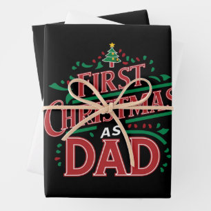 Feuille De Papier Cadeau Premier Noël Comme Papa Correspondait Noël