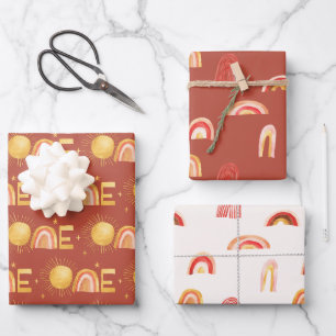 Feuille De Papier Cadeau Premier Voyage Autour Du Soleil Fête d'anniversa