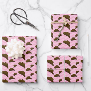 Feuille De Papier Cadeau Preppy Aesthétique Rose Cowboy Cowgirl