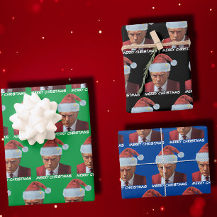 Feuille De Papier Cadeau Président Trump 2024 Mug shot Joyeux Noël