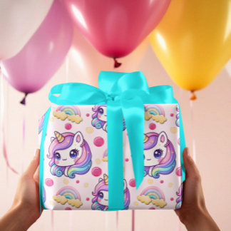Feuille De Papier Cadeau Pretty Pink Unicorns 