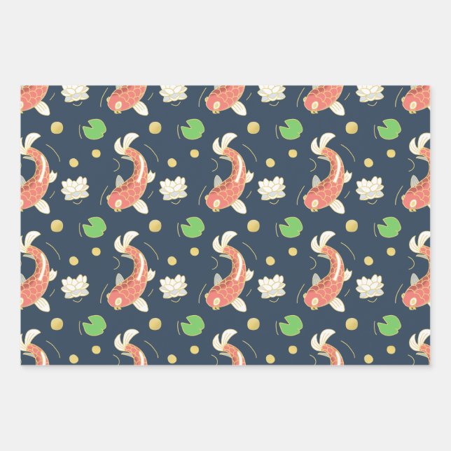 Feuille De Papier Cadeau Pretty Red Koi (Devant)