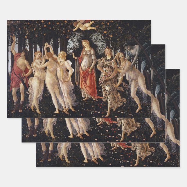 Feuille De Papier Cadeau Primavera, Allégorie du Printemps par Sandro Botti (Lot)