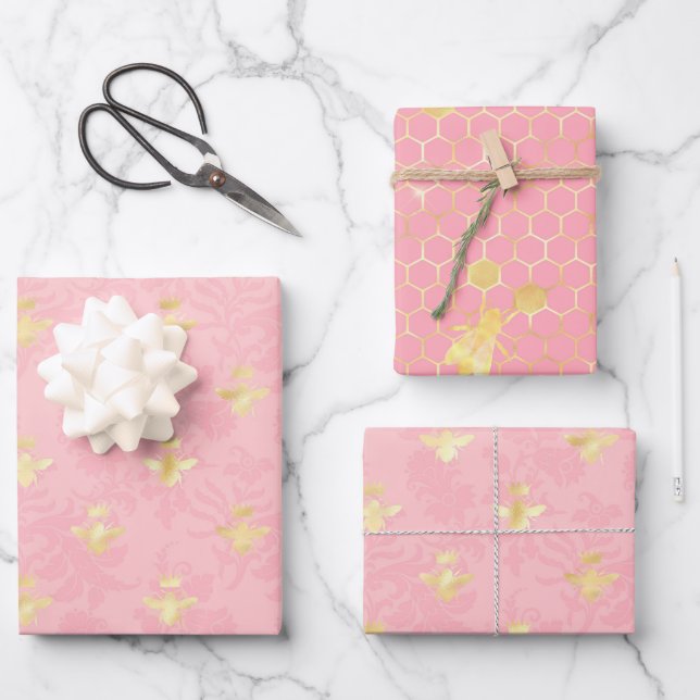 Feuille De Papier Cadeau Princess Bee Series Design #4 (Recto)