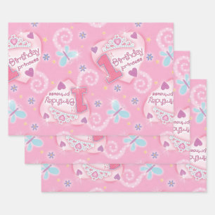 Feuille De Papier Cadeau Princesse d'anniversaire