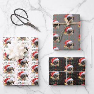 Feuille De Papier Cadeau Pug de Christmas