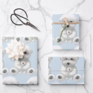 Feuille De Papier Cadeau Puppy Accroche Son Jouet