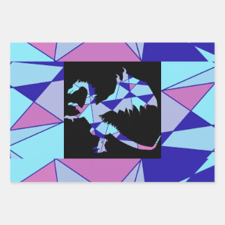 Feuille De Papier Cadeau Purple blue pink triangle abstract 