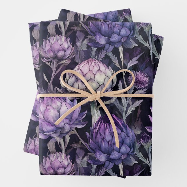 Feuille De Papier Cadeau Purple écossais (En situation)