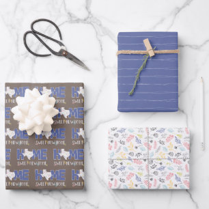 Feuille De Papier Cadeau Purple Home, Sweet New Home - Texas