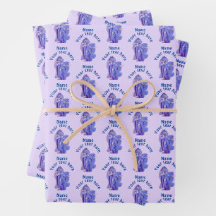 Feuille De Papier Cadeau Purple Irises Floral Art Personnalisé