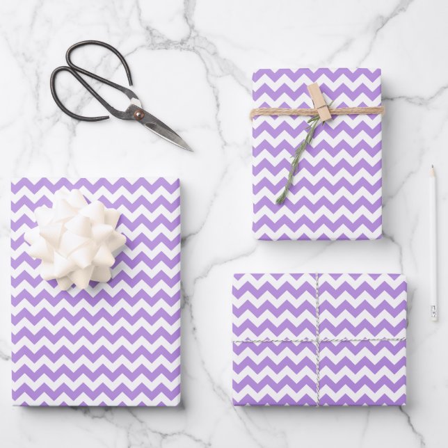 Feuille De Papier Cadeau Purple Zigzag, Purple Chevron, Motif géométrique (Recto)