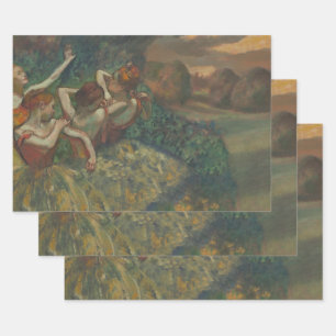 Feuille De Papier Cadeau Quatre Danseuses d'Edgar Degas, Ballet Fine Art