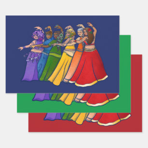 Feuille De Papier Cadeau Rainbow Belly Dancer Art Belly Dance Troupe