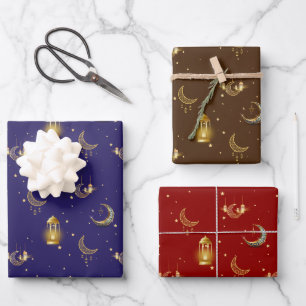 Feuille De Papier Cadeau Ramadan Kareem Aïd Moubarak Lanterne islamique