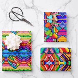 Feuille De Papier Cadeau Rayon arc-en-ciel : dynamique