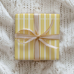 Feuille De Papier Cadeau Rayures uniques vertes, roses et jaunes