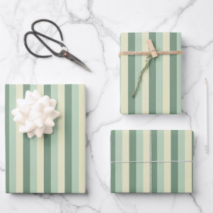 Feuille De Papier Cadeau Rayures Vertes & Jaunes