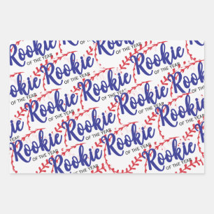 Feuille De Papier Cadeau Recrue de l'année 1er anniversaire Baseball