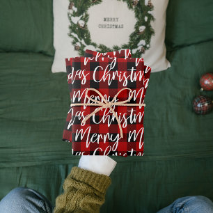 Feuille De Papier Cadeau Red Buffalo Plaid & Joyeux Noël