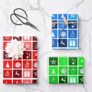 Feuille De Papier Cadeau Red Christmas Holiday Cute Tree Reinder