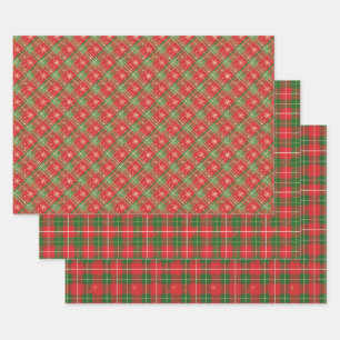 Feuille De Papier Cadeau Red Christmas Plaid