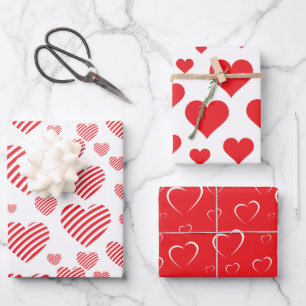 Feuille De Papier Cadeau Red Hearts Love Valentine
