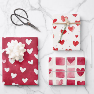 Feuille De Papier Cadeau Red Hearts Love Valentine's Day Romance