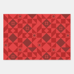Feuille De Papier Cadeau Red Nordic Star Noël brillant