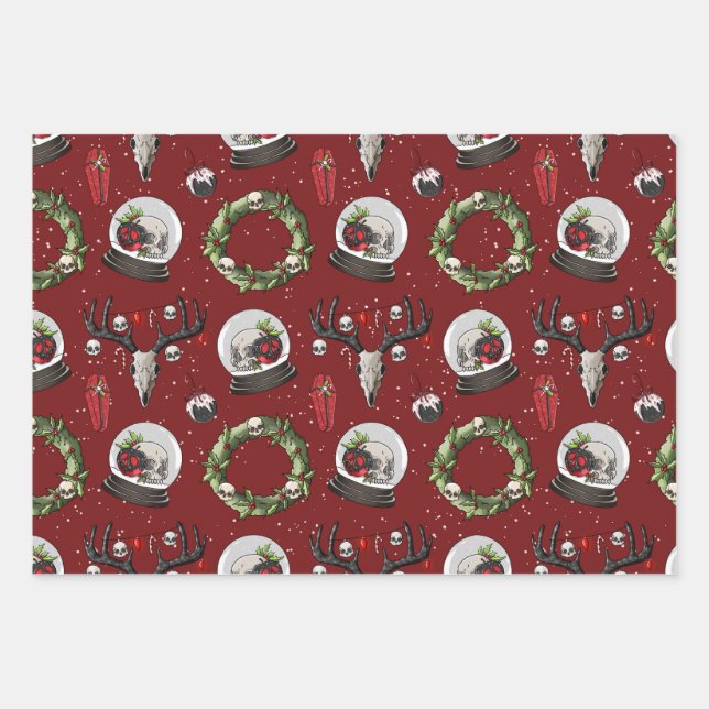 Feuille De Papier Cadeau Renard de Noël déplaisant (Devant)