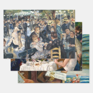 Feuille De Papier Cadeau Renoir Danse au Moulin de la Galette Vintage