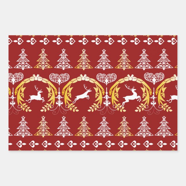 Feuille De Papier Cadeau Renos en Navidad (Devant)