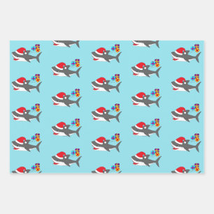 Feuille De Papier Cadeau Requin de Noël