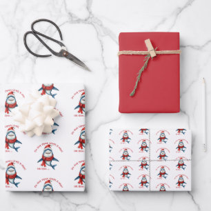 Feuille De Papier Cadeau Requin de Noël - Ne pas ouvrir