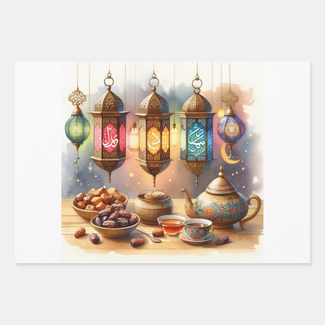 Feuille De Papier Cadeau Respectez l'esprit du Ramadan (Devant)