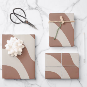 Feuille De Papier Cadeau Rétro Abstrait Mocha Mousse 01