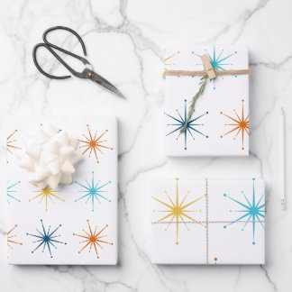 Feuille De Papier Cadeau Retro Atomic Starburst Pattern Choose Your Colors