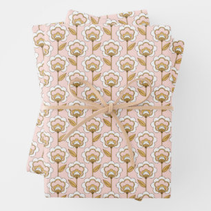 Feuille De Papier Cadeau Retro Jardin rose motif floral
