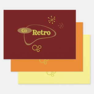 Feuille De Papier Cadeau Retro Moderne Du Milieu Du Siècle