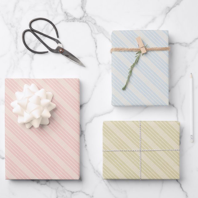Feuille De Papier Cadeau Retro pastel boho wrapping paper for Christmas (Recto)